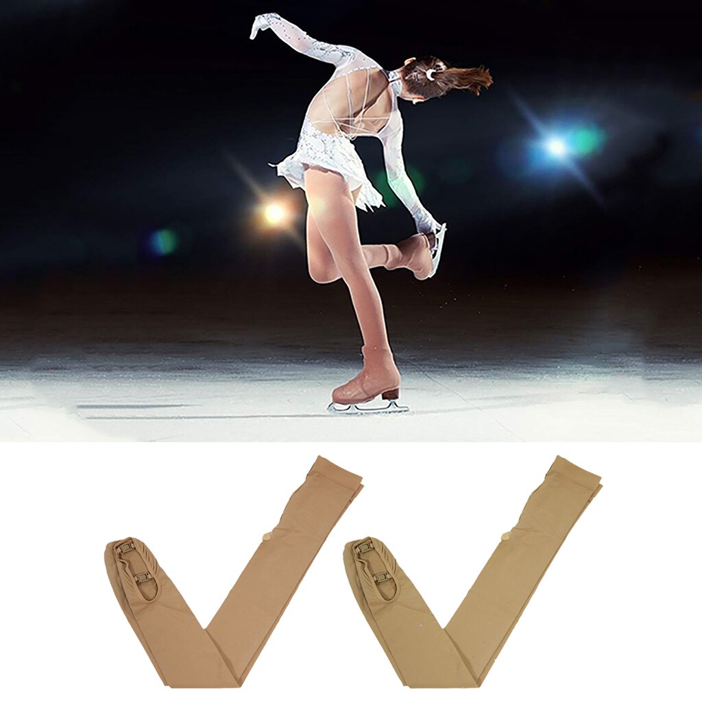 Mallas con hebilla para patinaje sobre hielo, Leggings con hebilla de cristal, para patinar