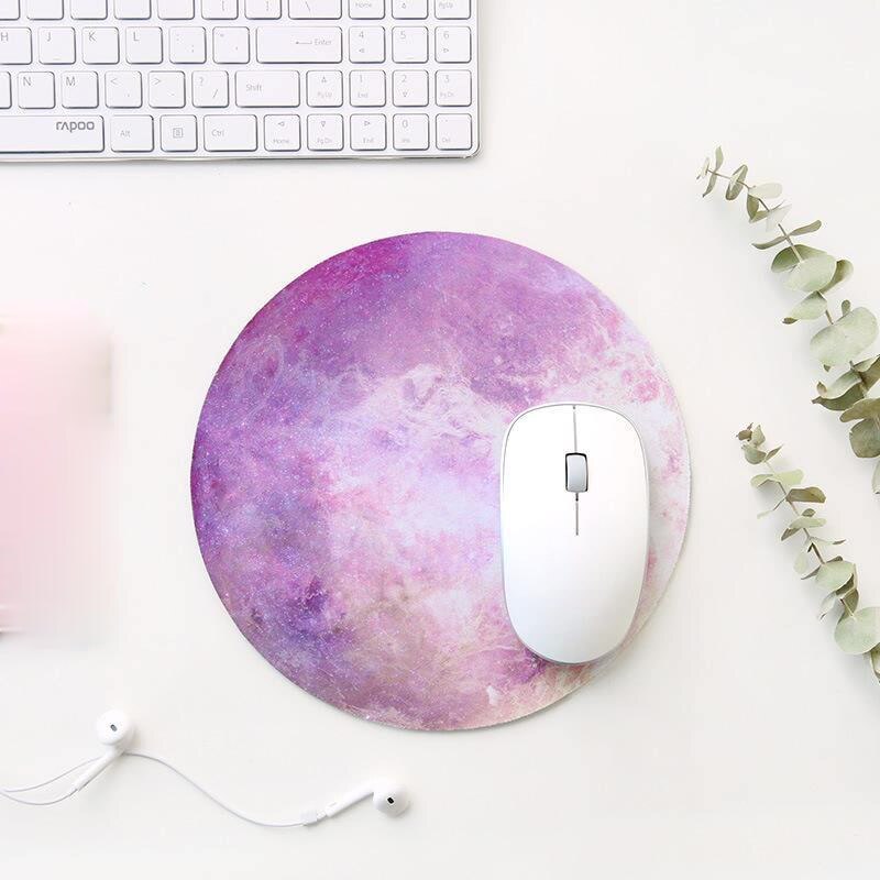 Kawaii Round Celestial Mouse Pad Soft Mat For Game Computer Cap Desk Mat Pads Non-Slip Rubbe PC Waterproof Office MousePad 22cm