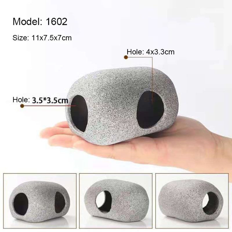 Keramische Aquarium Decor Cichlid Stone Rock Cave Stone Decoratie Aquarium Fokken Behuizing Onderdak Ornament Voor Vis Garnalen: green