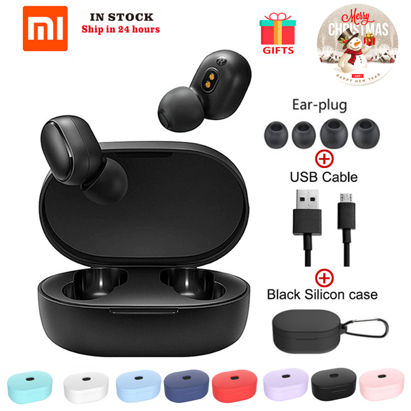 Xiaomi-auriculares Redmi Airdots TWS con Bluetooth 5,0, auriculares inalámbricos estéreo de graves con micrófono, auriculares manos libres con Control IA