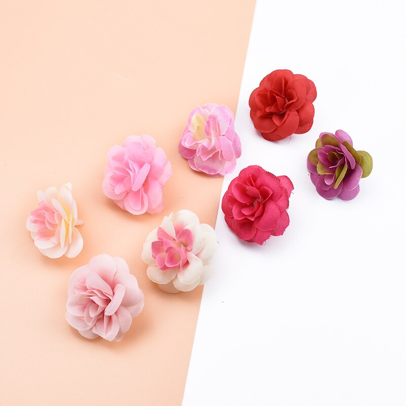 20 stk kunstige planter dekorative blomster kranse scrapbog bryllup boligindretning diy slik æske silke roser blomstervæg