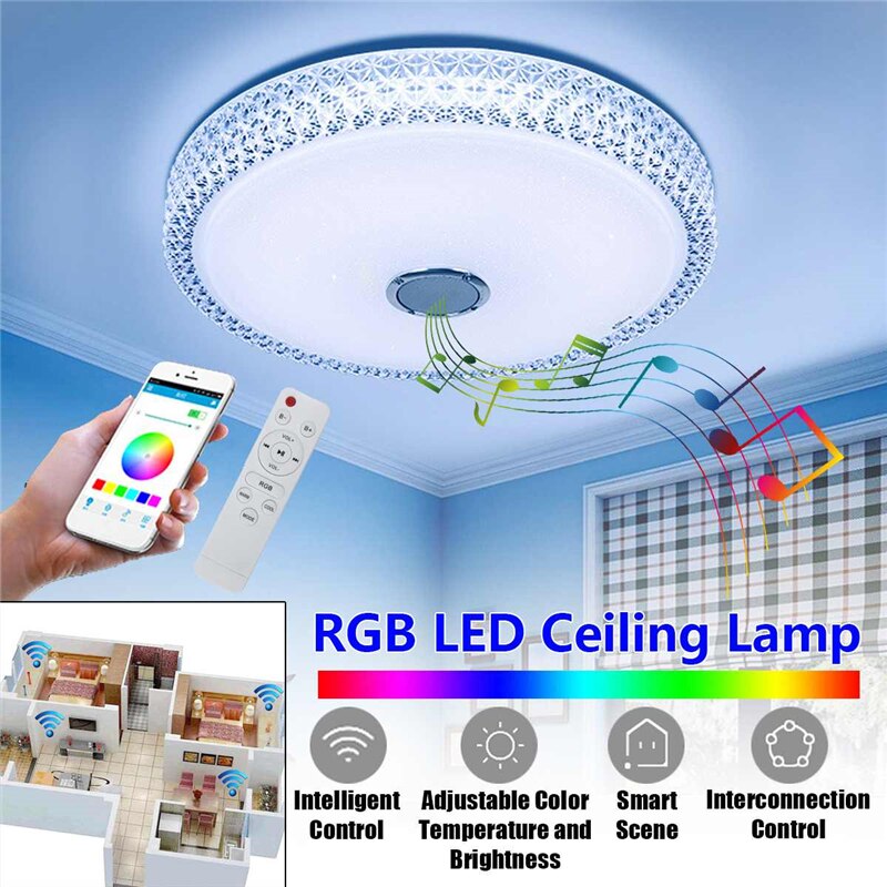 110-220V Modern RGB LED Ceiling Lights Home lighting APP bluetooth Music Light Bedroom Lamps Smart Ceiling Lamp+Remote Control