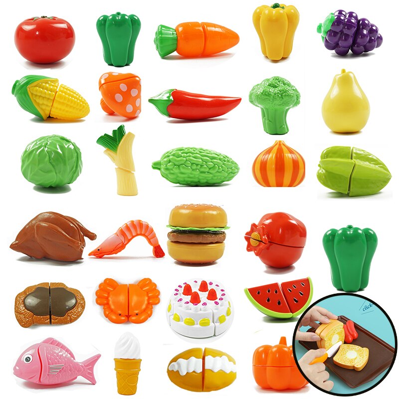 10 PCS Pretend Play Plastic Voedsel Speelgoed Snijden Fruit Groente Voedsel Pretend Play Kinderen Voor Kinderen