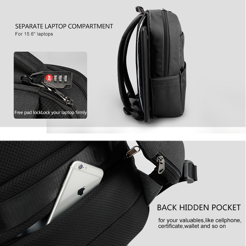 Tigernu Brand Men Anti Theft 15.6" USB Laptop Backpack Women Backpacks Mochila Male Business Bag School Bag For Teens