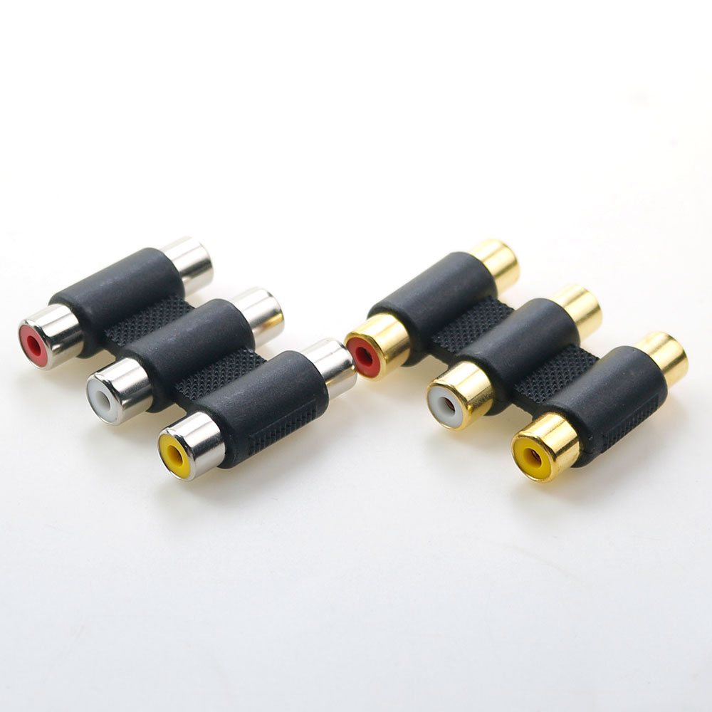 RCA Female to RCA Female Audio Video Cable Jack Plug Adapter Connector RCA to 2/3 RCA Jack Connector