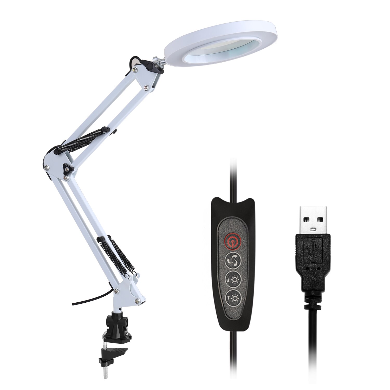 5x forstørrelsesglas bordlampe forstørrelsesglas led lys læselampe med tre dæmpningstilstande usb strømforsyning kan foldes sammen