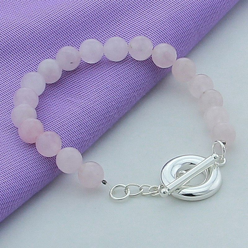 925 sterling silver pink pearl charm bracelets for women, wedding party jewelry bracelet