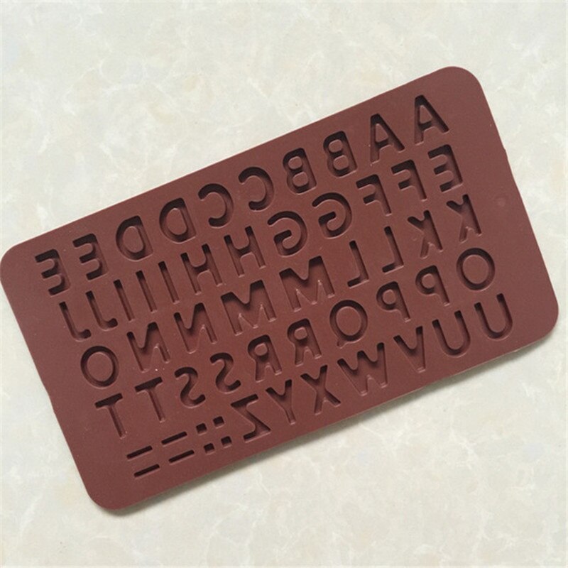 1pc diy form silikon chip mini fondant sjokolade bakeware alfabetet