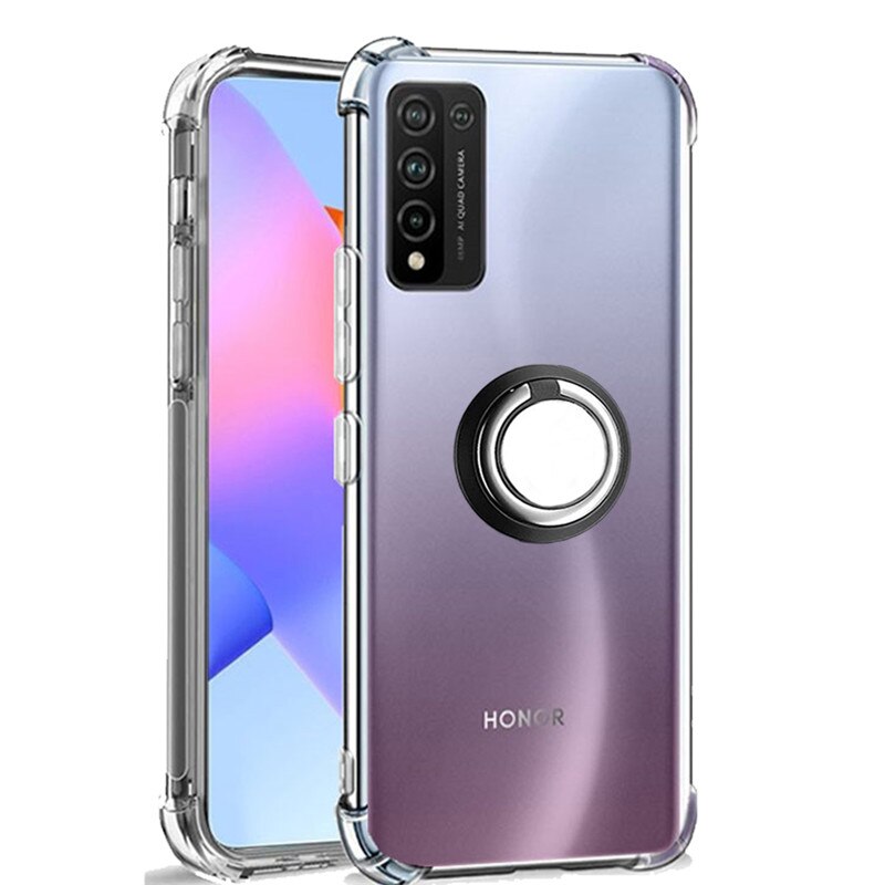 Ring Holder Case Covers On Honor 10X Lite Case Silicone Transparent Shockproof Phone Case Honor 10X Light 10 X Lait Bumper Cover: For Honor 10 / Ring Holder Case