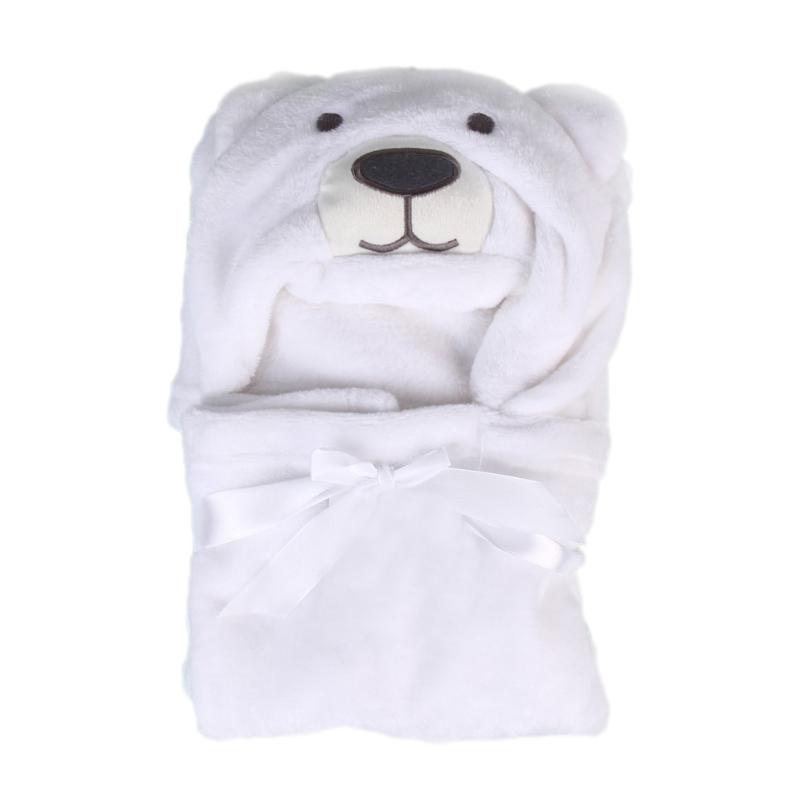 Baby Badjas Leuke Animal Cartoon Baby Deken Kids Hooded Badjas Peuter Baby Badhanddoek Pasgeboren Baby Deken Kinderen Handdoek: WHITE