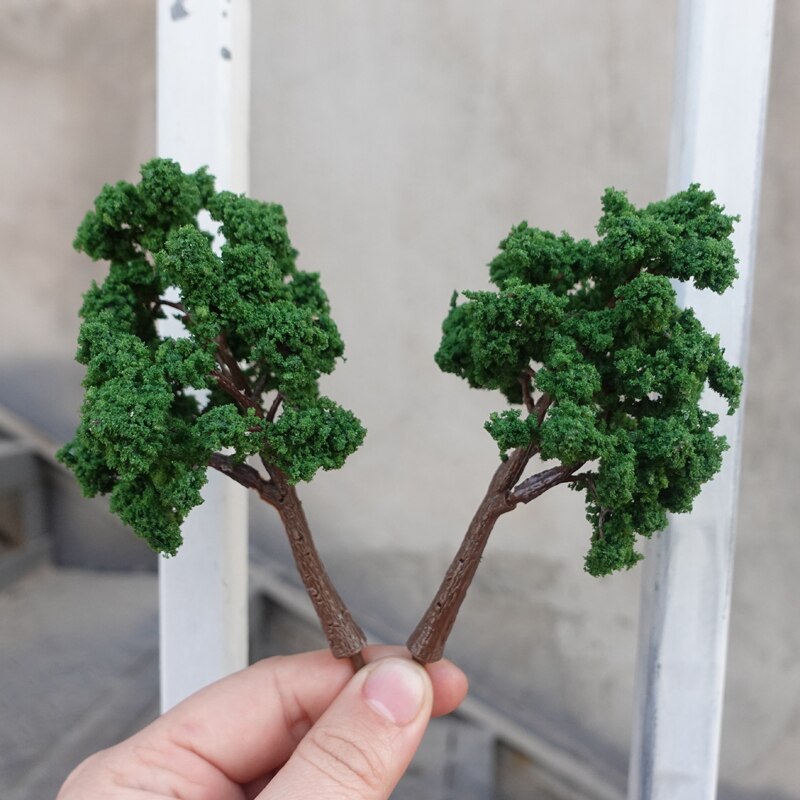 1:87 Scale Model Pine Trees Cedar Landscape Miniature Train Railway Layout Scenery Dioramas Diy Window Christmas Day Decoration: deciduous tree