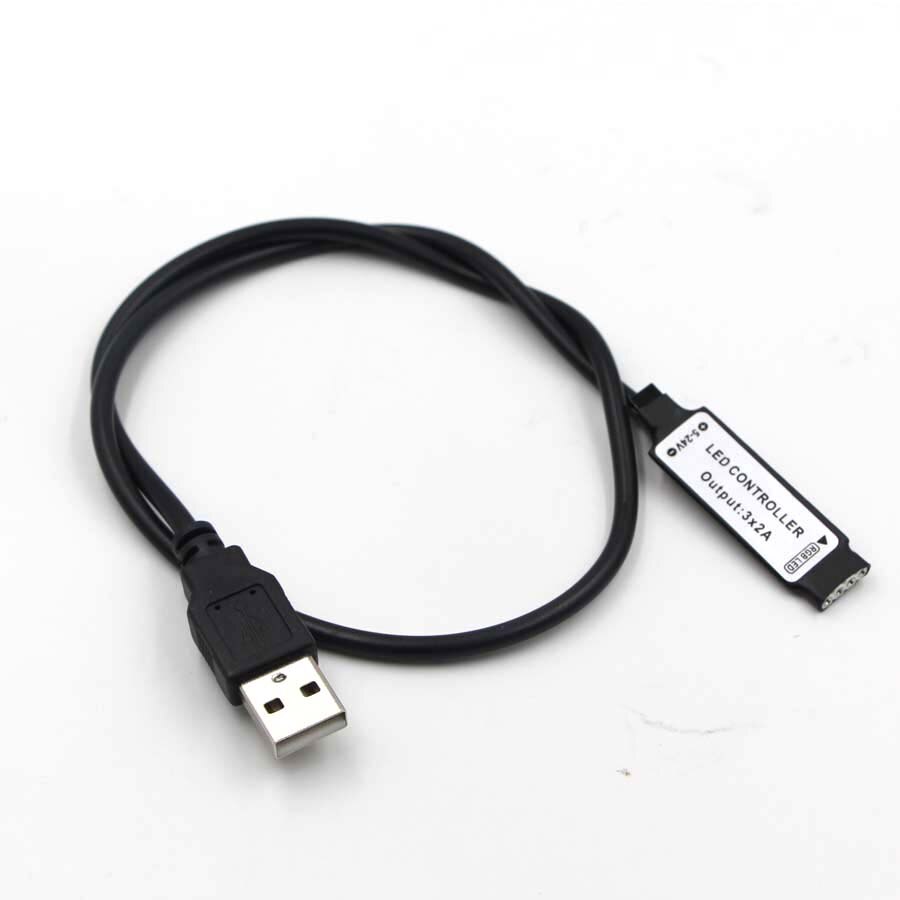 Usb rgb controller 5v 12v 24 nøgler ir fjernbetjening led lysdæmper til 5v rgb led usb strip lys tape lampe