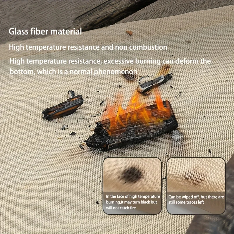 Udendørs camping brandsikker klud picnic grill isoleringsmåtte flammehæmmende højtemperatur brandtæppe glasfibermåtte