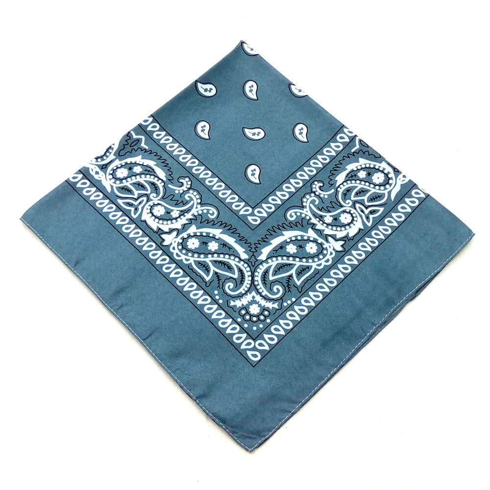 Hip Hop 100% Cotton Bandana Square Scarf 55cm*55cm Black Red Paisley Headband Printed For Women/Men/Boys/Girls: Gray