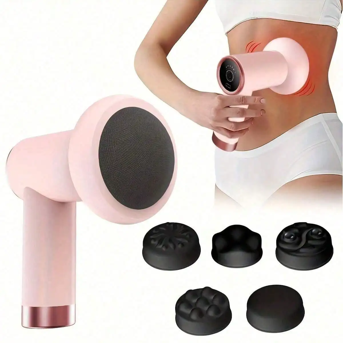 Masajeador corporal eléctrico, masajeador de cintura, abdominal portátil multifuncional para deportes/gimnasio y hogar, equipo de belleza corporal de mano: Default Title