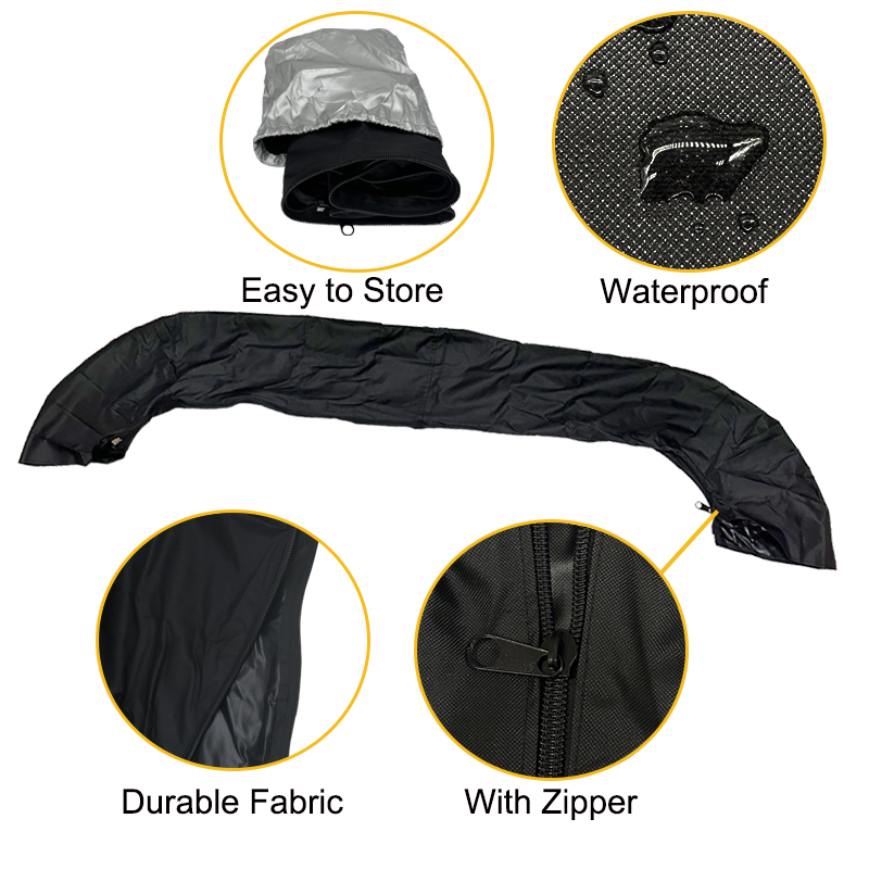600D 3 BOW / 4BOW Bimini Top Boot Cover No Frame Boat Cover Waterproof Anti UV Boat Cover Dustproof Boat Accessories Black