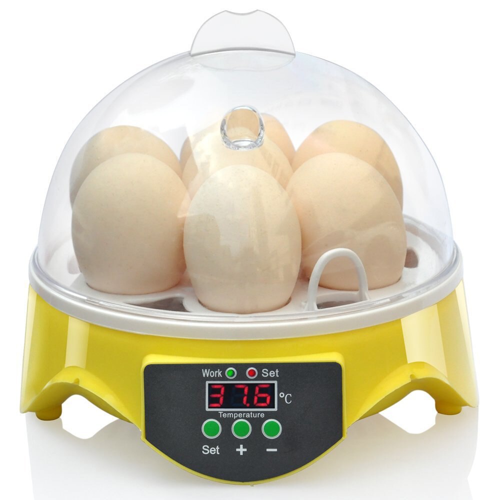Mini 7 Egg Incubator Poultry Incubator Brooder Digital Temperature Hatchery Machine Hatcher for Chicken Duck Bird Pigeon