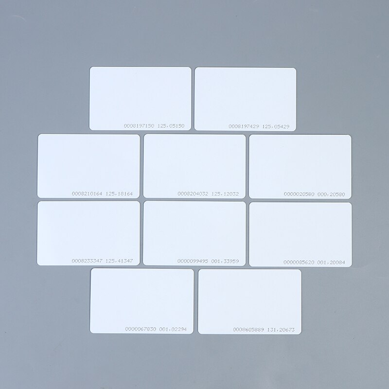 10 Stuks Rfid Card EM4100 Tk4100 Toegangscontrole Card Keyfob Rfid Tag Tags Sticker Aanwezigheid Smart Id Dunne Kaart
