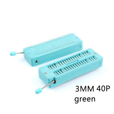 Conector Universal ZIF de prueba de circuito integrado, DIP14/16/18/20/24/28/32/40P, 2,54mm: 40P 3mm green