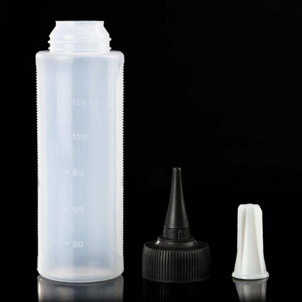 150ml Empty Plastic Salon Hair Color Measuring Tinting Applicator Bottle Empty Shampoo Applicator Bottle for Dry Washing Hair