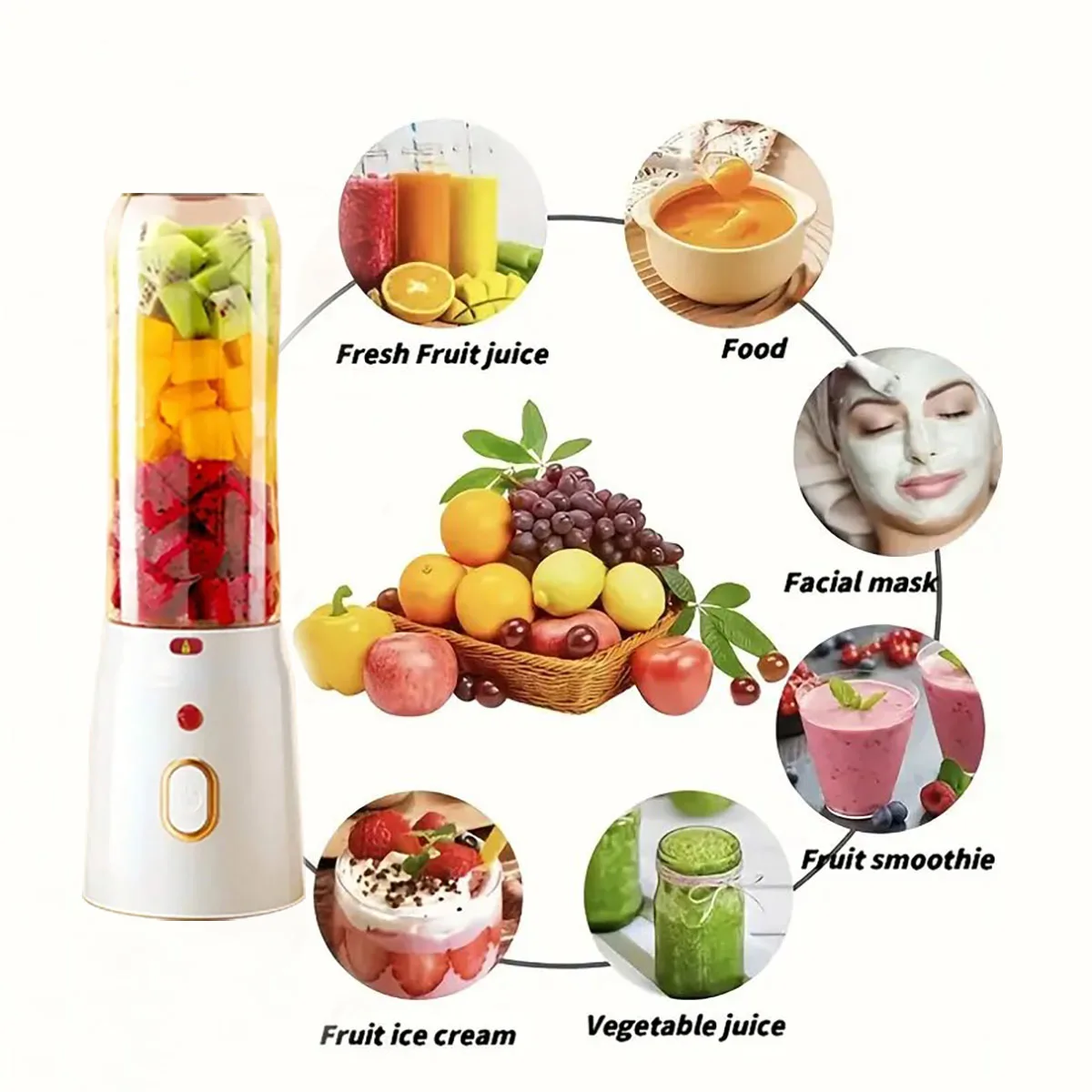 Ein tragbares wiederaufladbares USB-Mixerset – Zitruspresse mit Lithiumbatterie, ≤ 36 V Arbeitsspannung, multifunktionaler Saft