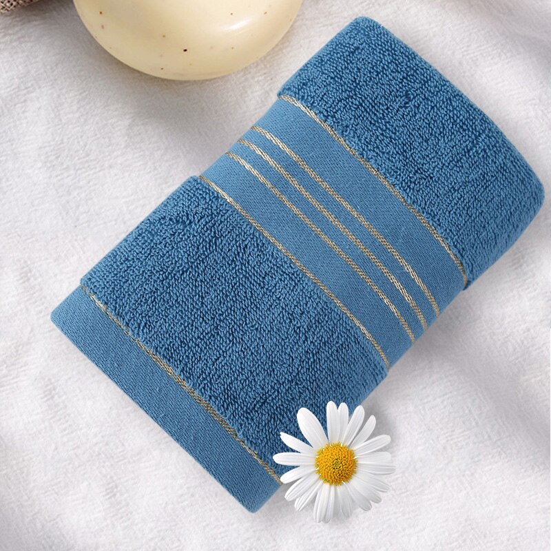 Thickened Cotton Bath Towel Household 34*74cm Absorbent Quick Drying Microfiber Towels Luxury Beach Terry Towel For Bathroom: Blue / 4pcs