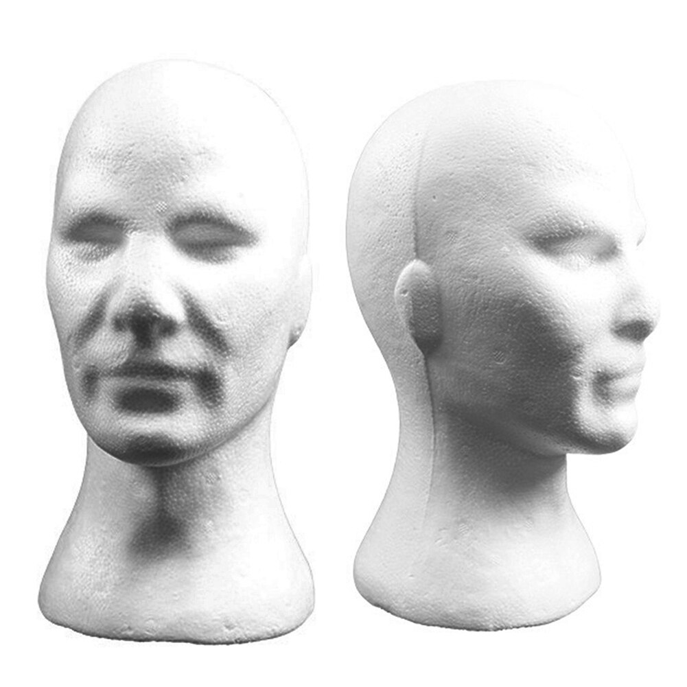 Plus size mannelijk mannequin hoofd diy rekwisieten hoofddeksels display mal schuim hoofd model hoedenhouder piepschuim hoofd vrouwen schuim hoofd voor pruik
