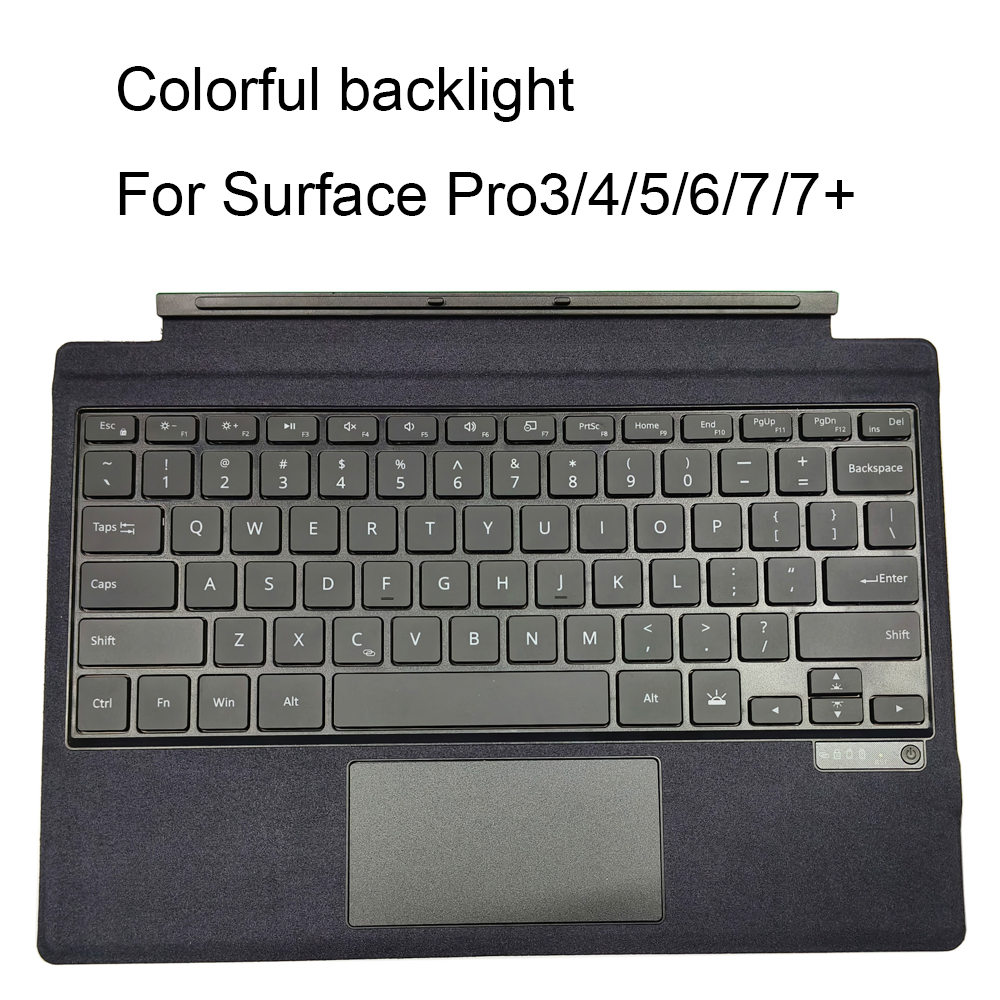 Voor Surface Go1/2/3 Oppervlak Pro3/4/5/6/7/7 + Surface Pro8/X Bluetooth-Compatibel Keyboard Backlit Trackpad Wireless: Kaki