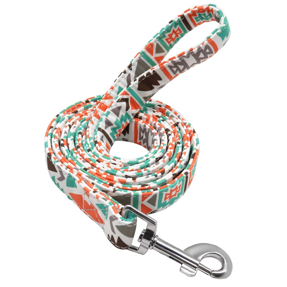 Laisse en Nylon pour chien, 150cm, imprimé coloré, corde de plomb, ceinture pour animaux domestiques, entraînement à la marche, carlin, bouledogue français: 217 Orange