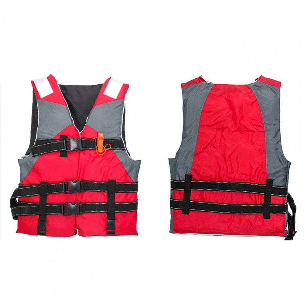 Life Jacket Safe Adjustable Swimming Jacket Oxford Cloth Unisex Lightweight Floatation Buoyancy Vest Water Sports Supplies