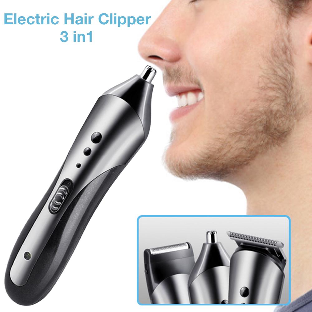 3 in 1 elektrisk hårklipper barbermaskine næse hår trimmer led display trådløs genopladelig mænd hår trimmere sæt frisør maskine
