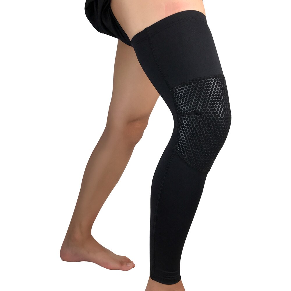 Jambières Protection De Sport Non-Slip Vélo Basket-Ball Jambe Manches En Nid D'abeille: Black / M