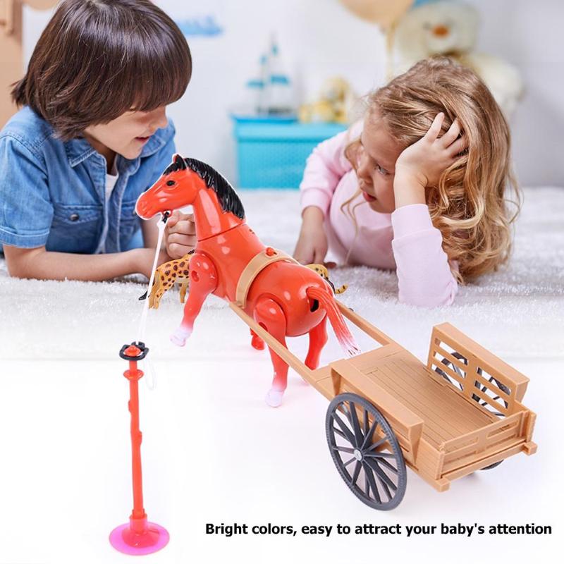 Electronic Toys Novelty Toys Electric Small Horse-drawn Cart Children Toy Suit Accessories Children's Pull Back Carriage