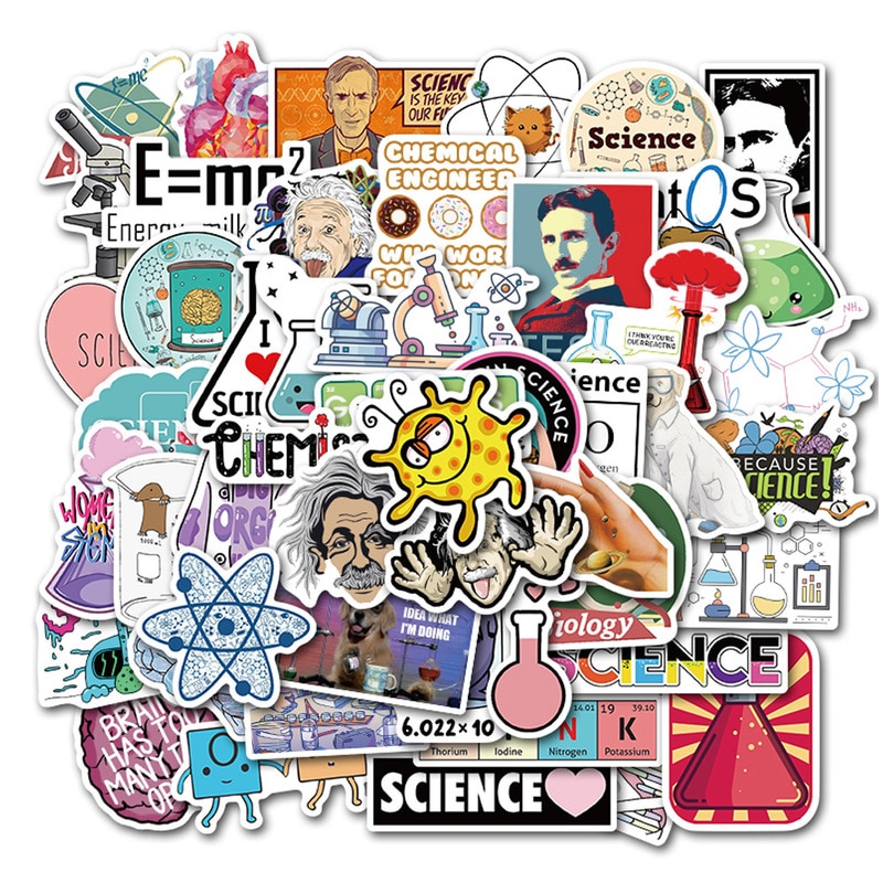 10/50Pcs Science Sticker Grappige Fysieke Element Onderwijs Sticker Voor Student Laptop Bagage Scrapbooking Briefpapier Sticker