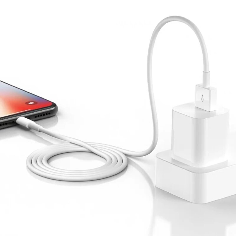 Adaptador de enchufe de 5V 1A para teléfono, Cable USB de carga rápida para iPhone 6S 6 7 8 5 SE X XR XS 11 12 Pro Max iPad mini 2 3 Air