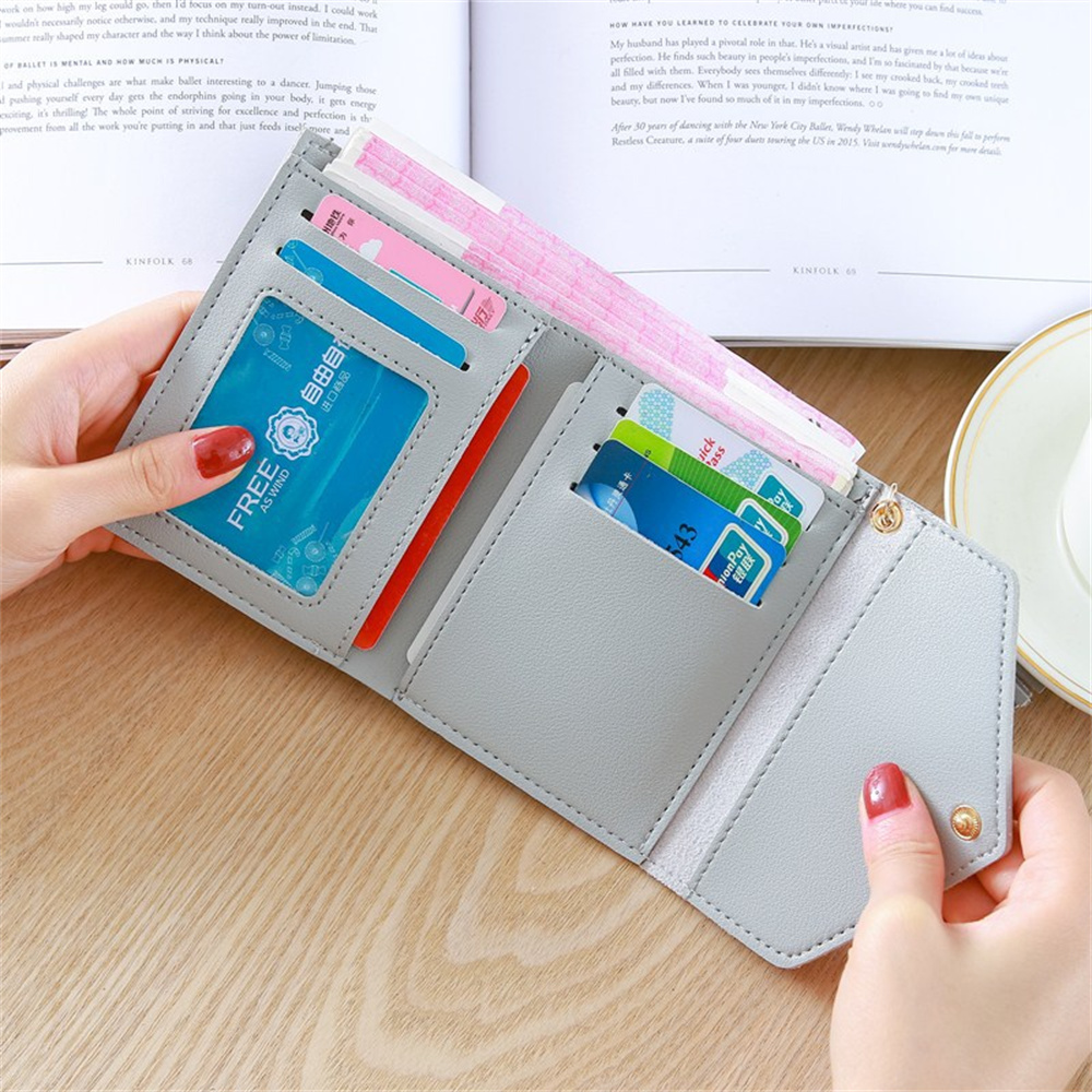 Spring and Summer Short Hand-held Trend Heart-shaped Pendant Simple Multi-functional Lychee Pattern Women&#39;s Wallet