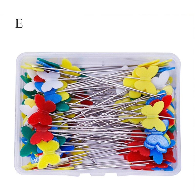 50PCS/box Stainless Steel Color Button Needle Pins Head Flat-head Sewing Pins DIY Clothing Fabric Dressmaking Sewing Supplies: E