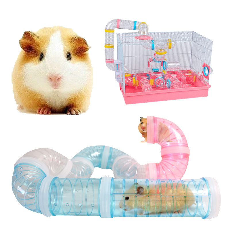 U-typ Kunststoff Rohr Linie Rohre Ausbildung Spielen Verbunden Externe Tunnel Spielzeug Für Kleine Tiere Hamster Käfige Produkt Lieferungen