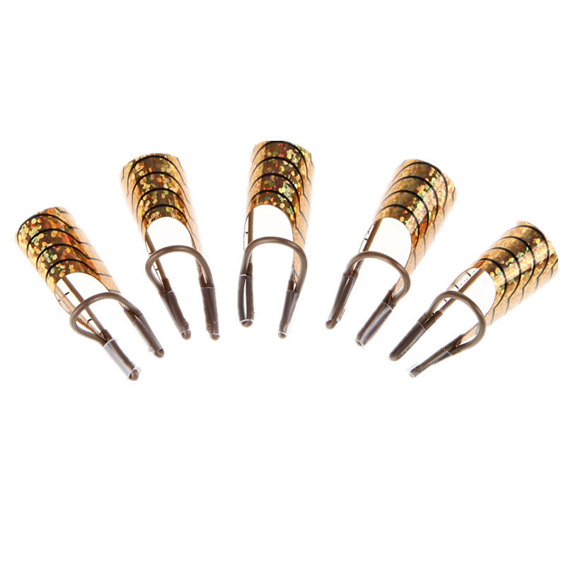 Pochoirs à ongles réutilisables en aluminium, Gel UV, outil pour Nail Art, Extension de vernis à ongles, formes de protection, outils d&#39;aide pour les ongles, 5 pièces: gold 1 box
