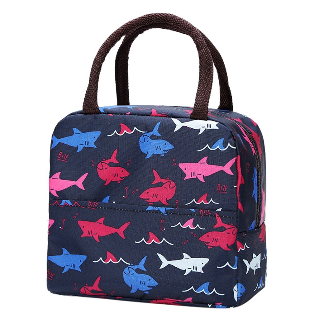 Lunch Bag Fresh Insulation Cold Bales Thermal Oxford Waterproof Convenient Leisure Bag Cute Flower Cartoon Cuctas Bolso: C