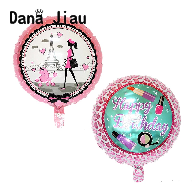 Dana jiau 18inch size meisje prinses gelukkige verjaardag helium folie ballonnen Roze party decoratie 23 jaar oude make up bal levering