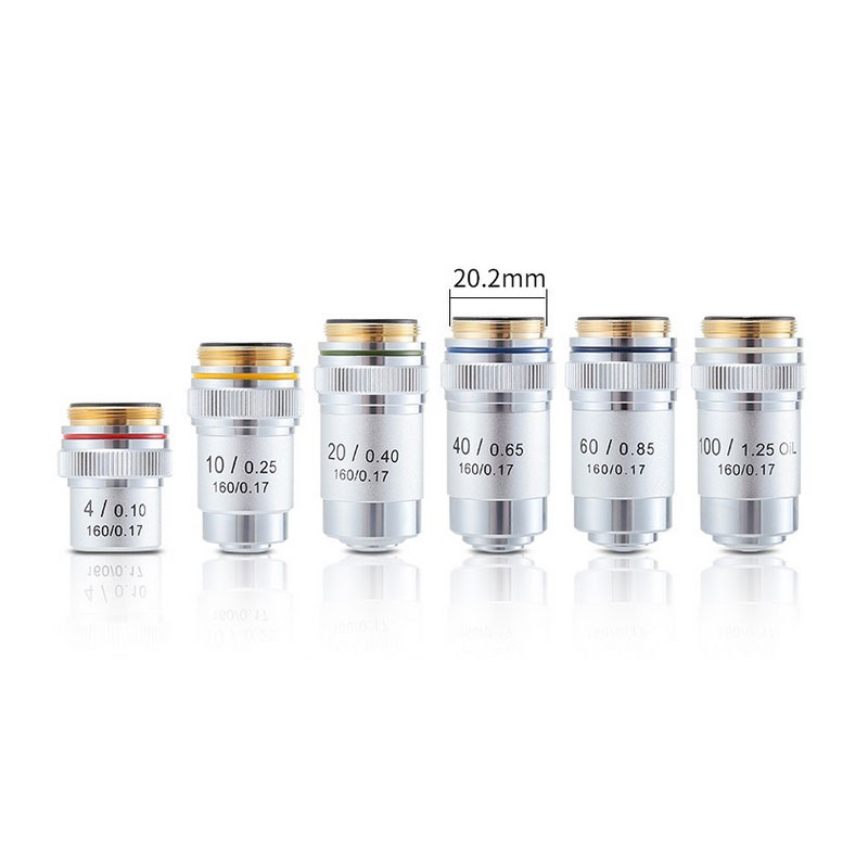 4X 10X 20X 40X 60X 100X Microscope Objective Lens Achromatic Objective Laboratory Biological Microscope parts