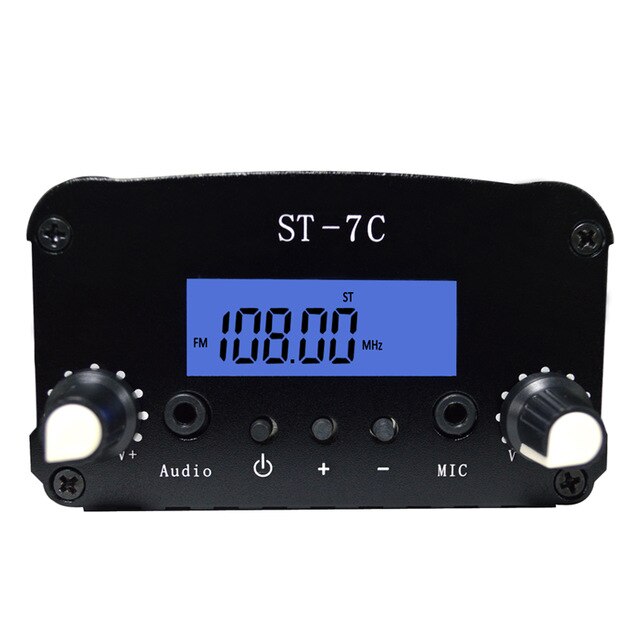 St-7C 7W/1W FM stereo PLL transmitter +Small Antenna + Power supply: ST-7C(BNC)