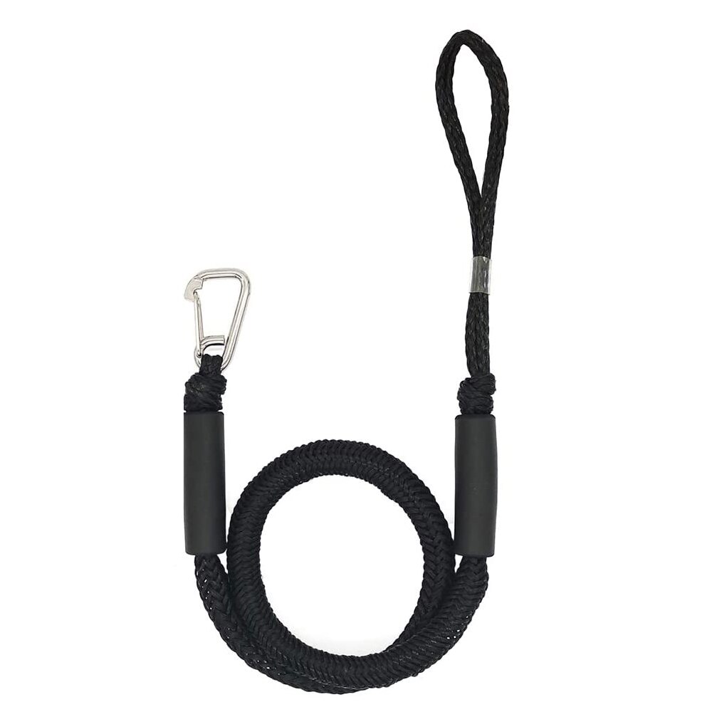 Cuerda elástica para amarre de barco, cuerda de acoplamiento de 4-5,5 pies, flotador de espuma, accesorios para barcos de pesca, 1/2 paquetes: 1pcs black