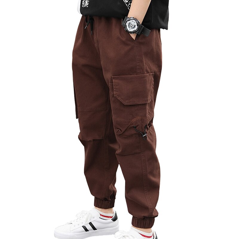 Grandi Ragazzi Dei Pantaloni di Sport Jogging Casual di Cotone Adolescente Pantaloni Della Tuta per I Bambini Del Ragazzo di Carico Del Bambino di Scuola Vestiti 8 9 10 12 anni: K2-933Coffee / 16