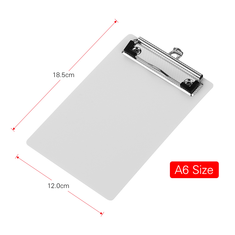 Plastikowy schowek metalowy klips notatki teczka teczka na dokumenty z wiszące pętli dostawa artykułów piśmienniczych: biały -A6