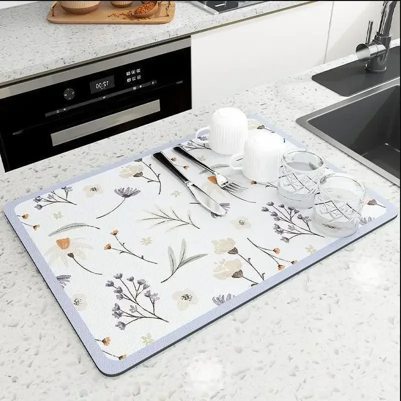 Küchenmatte, Abtropffläche, Küchenunterlage, Kaffee, saugfähig, Tischsets, Trocknung, Geschirr, Unterlage, Erzähler, Cocina-Matten für Küchenzubehör: S / Rosa