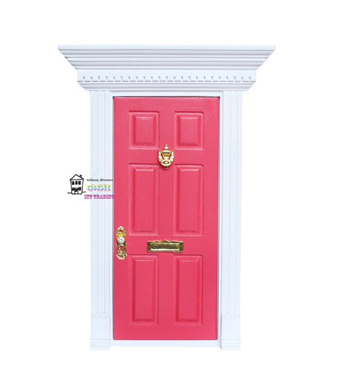 1:12 miniatura casa delle bambole Fata Porta Rosa Rossa Al di Fuori aperto Bambole Parti Regalo di Modo 3 Stile accessori Hardware: Diamond style