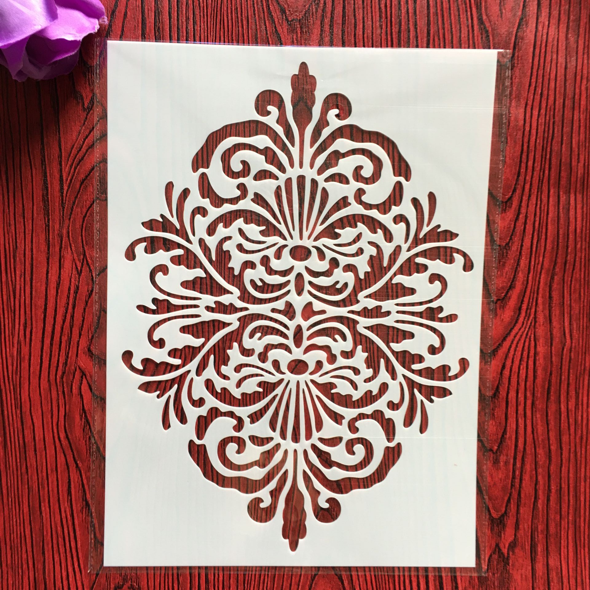 A4 29 * 21cm mandala gör-det-själv-schabloner väggmålning scrapbook färgläggning prägling album dekorativ papperskort mall, tyg. vägg