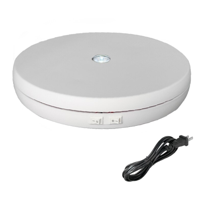 1Set Motorized Turntable Display 360 Degree Electric Rotating Display Turntable for Display Jewelry Watch Digital Product: White-NS